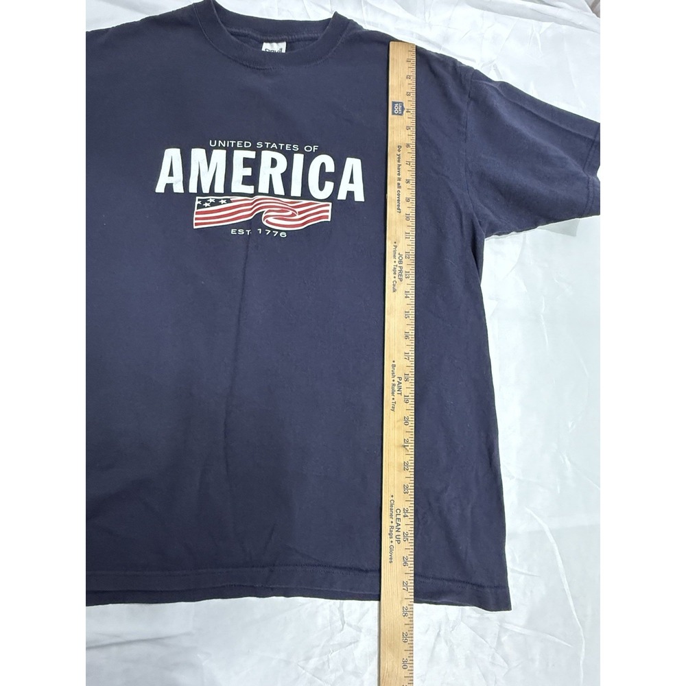 Anvil Apparel T Shirt XL Blue‎ Short Sleeve Crew Neck America Patriotic Cotton - Picture 5 of 12